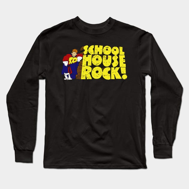 Schoolhouse Rock 70s Cartoon Vintage Logo Long Sleeve T-Shirt by Mandra